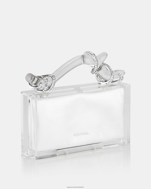 Aquazzura Capri Crush Clutch SILVER TZ666382