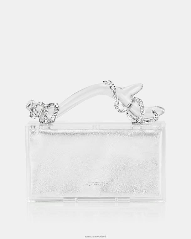 Aquazzura Capri Crush Clutch SILVER TZ666382