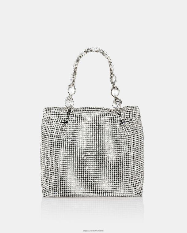 Aquazzura Crystal Galactic Mini Tote SILVER TZ666341