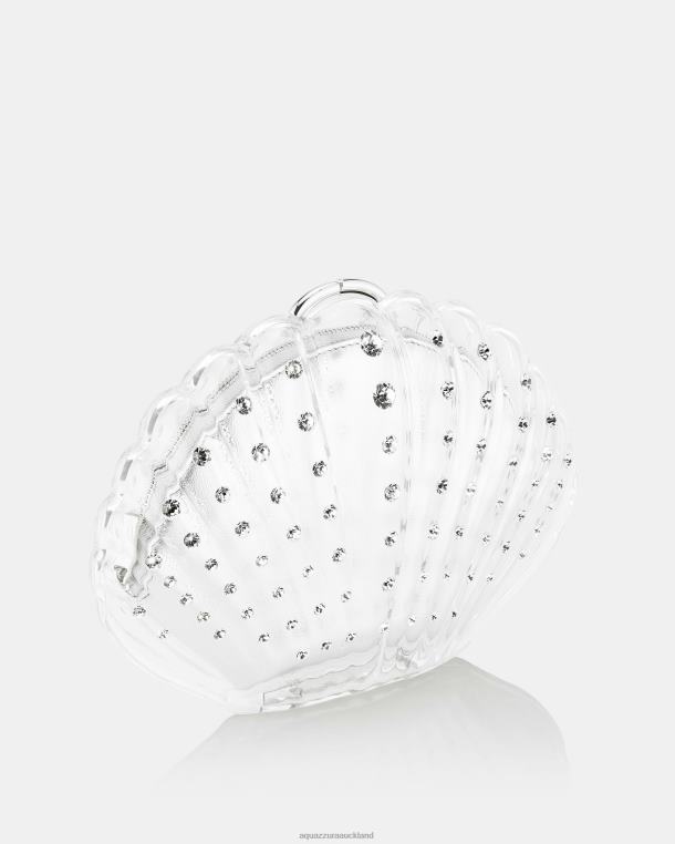 Aquazzura Crystal Shell Clutch SILVER TZ666337