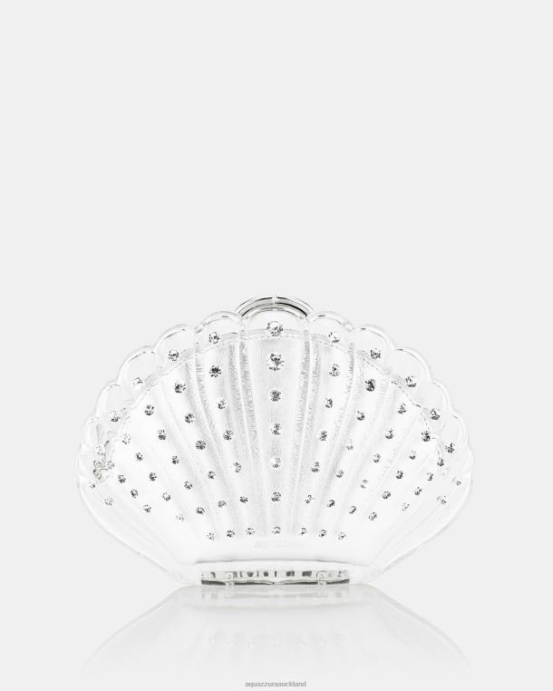 Aquazzura Crystal Shell Clutch SILVER TZ666337