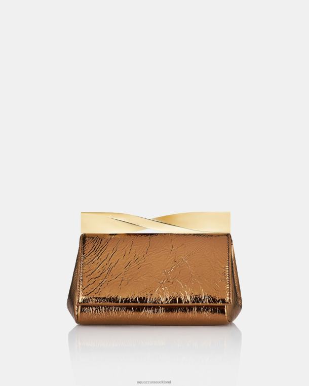 Aquazzura Mini Twist Clutch BROWN TZ666377