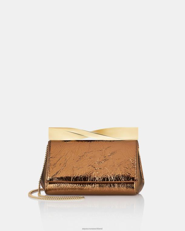 Aquazzura Mini Twist Clutch BROWN TZ666377