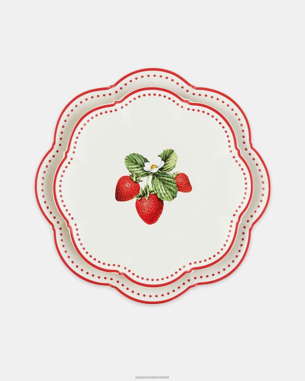 Aquazzura Tutti Frutti Dessert Plate RED TZ666508