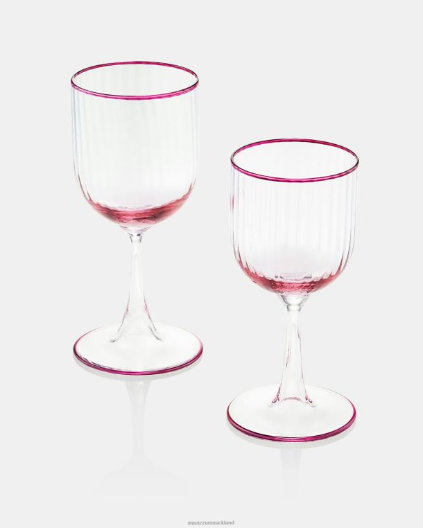 Aquazzura Striped Red Wine Glass PINK TZ666542