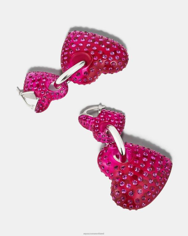 Aquazzura Crystal Love Earrings PINK TZ666419