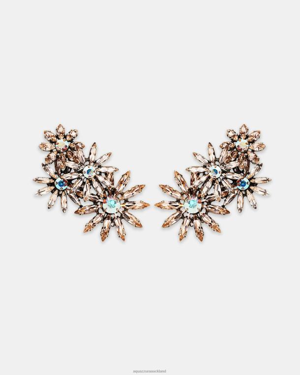 Aquazzura Crystal Margarita Earrings BRONZE TZ666327