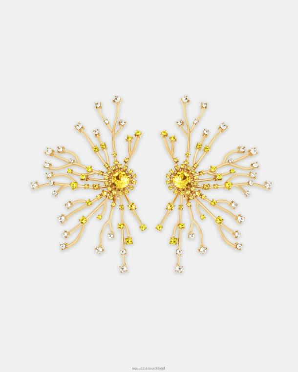 Aquazzura Crystal Roots Earrings GOLD TZ666342