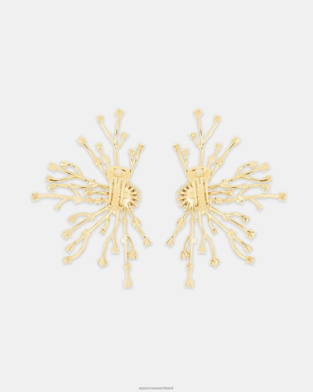 Aquazzura Crystal Roots Earrings GOLD TZ666342