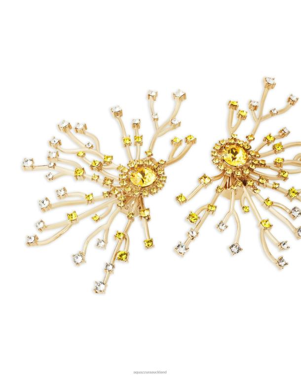 Aquazzura Crystal Roots Earrings GOLD TZ666342