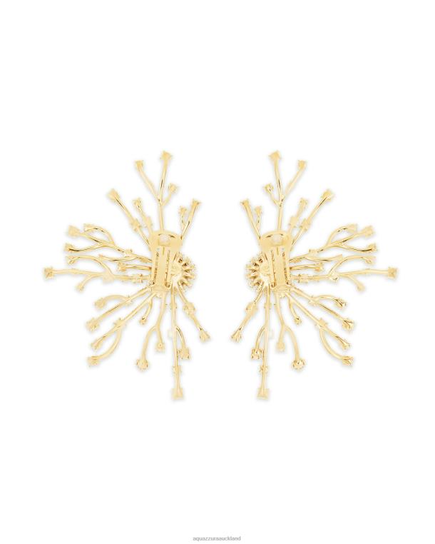 Aquazzura Crystal Roots Earrings GOLD TZ666342