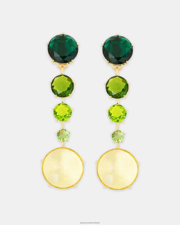 Aquazzura Galactic Crystal Degrade Earrings GREEN TZ666316