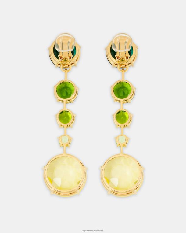 Aquazzura Galactic Crystal Degrade Earrings GREEN TZ666316