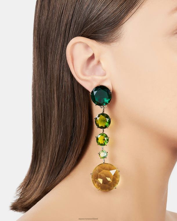 Aquazzura Galactic Crystal Degrade Earrings GREEN TZ666316