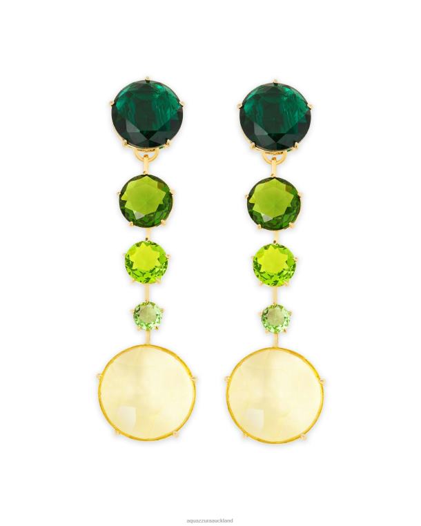 Aquazzura Galactic Crystal Degrade Earrings GREEN TZ666316