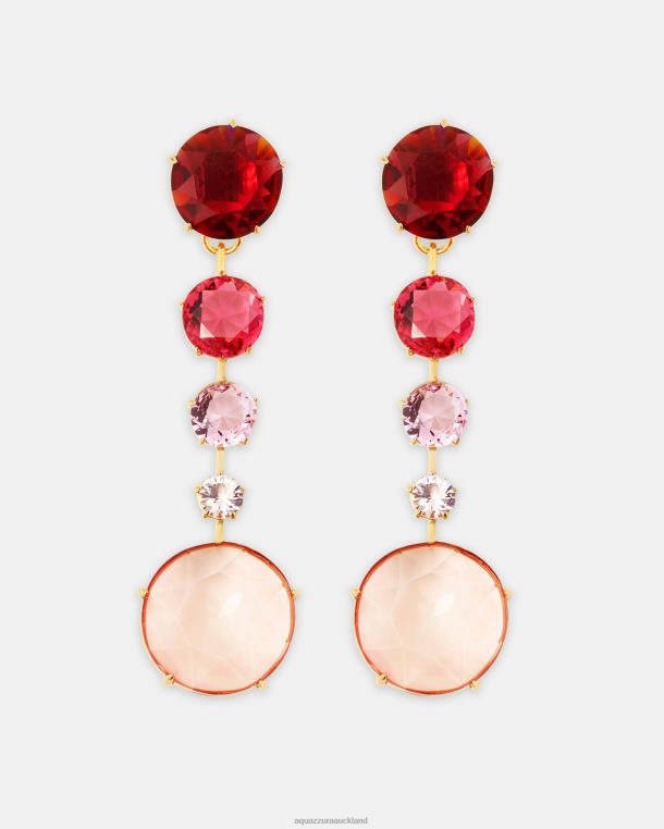 Aquazzura Galactic Crystal Degrade Earrings PINK TZ666321