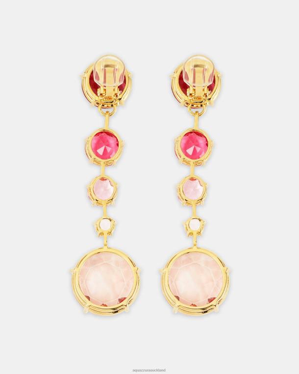 Aquazzura Galactic Crystal Degrade Earrings PINK TZ666321