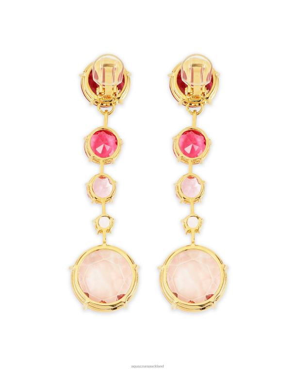 Aquazzura Galactic Crystal Degrade Earrings PINK TZ666321