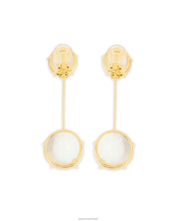 Aquazzura Galactic Crystal Earrings GOLD TZ666322