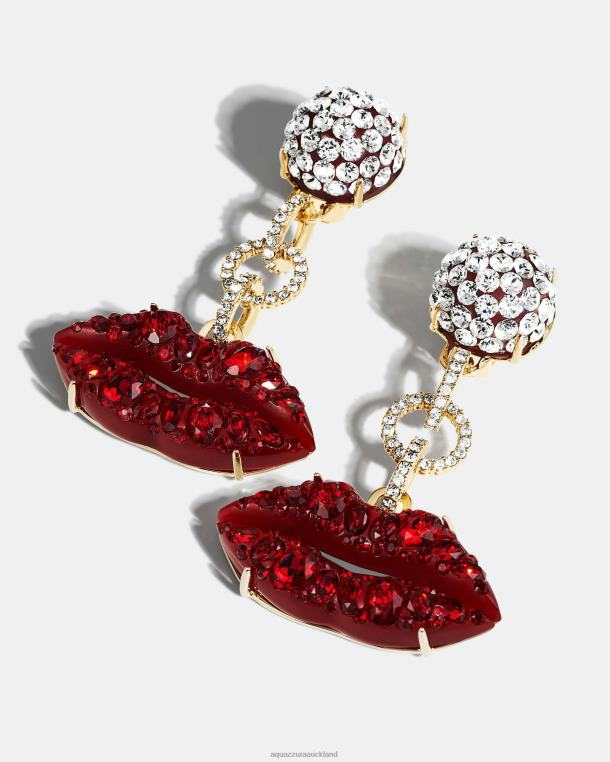 Aquazzura Kiss Me Earrings RED TZ666438