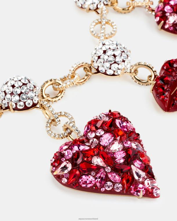 Aquazzura Kiss Me Heart Necklace RED TZ666443