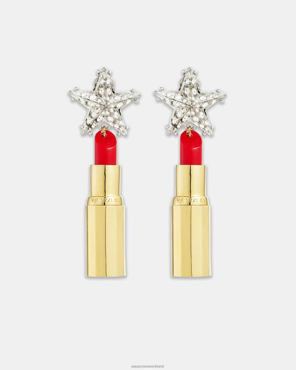 Aquazzura Lipstick Earrings GOLD TZ666433