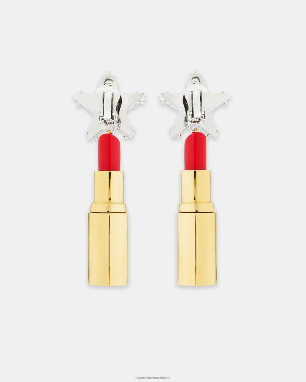 Aquazzura Lipstick Earrings GOLD TZ666433