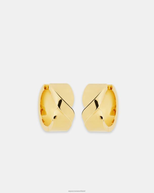 Aquazzura Twist Mini Hoops Earrings GOLD TZ666434