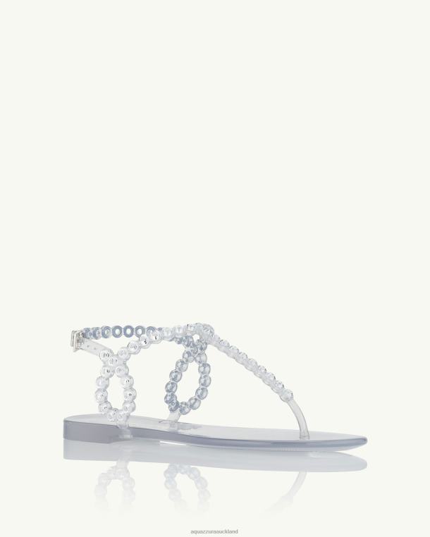 Aquazzura Almost Bare Crystal Jelly Sandal FlatTZ666147