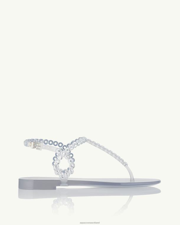 Aquazzura Almost Bare Crystal Jelly Sandal FlatTZ666147