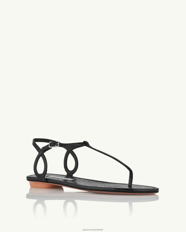 Aquazzura Almost Bare Sandal Flat BLACK TZ666145