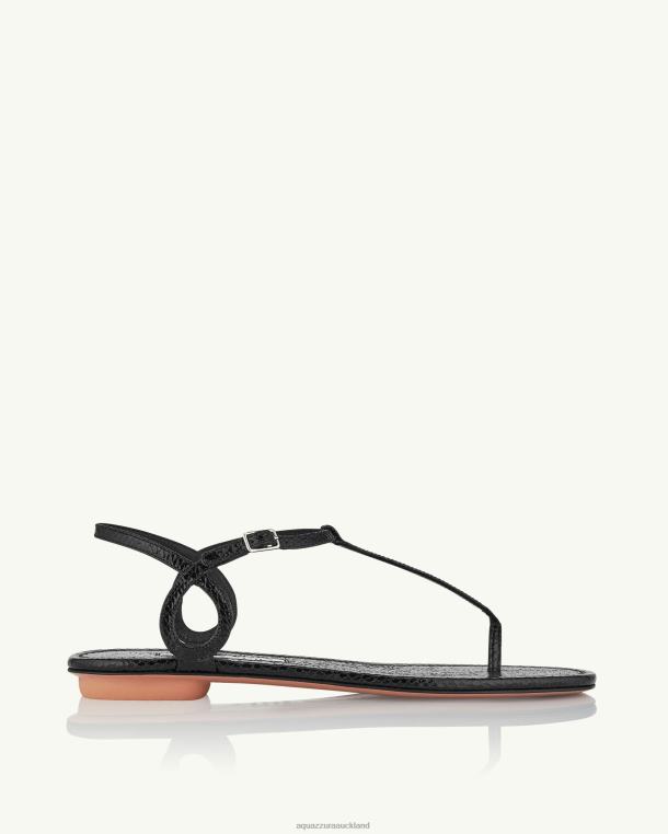 Aquazzura Almost Bare Sandal Flat BLACK TZ666145