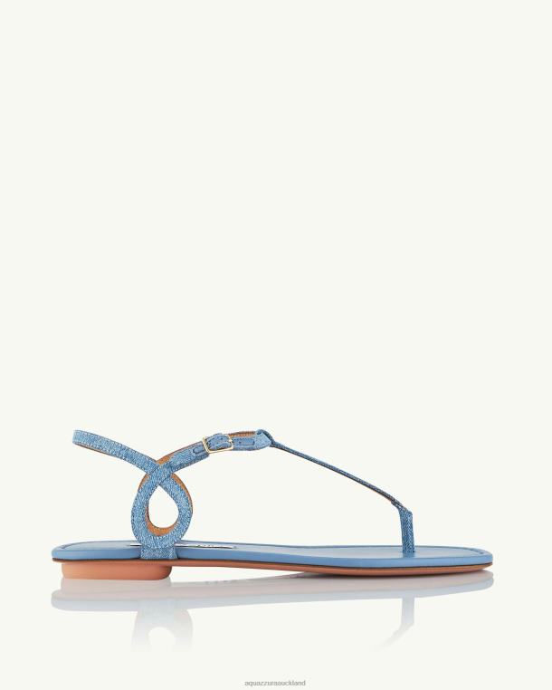 Aquazzura Almost Bare Sandal Flat BLUE TZ66626