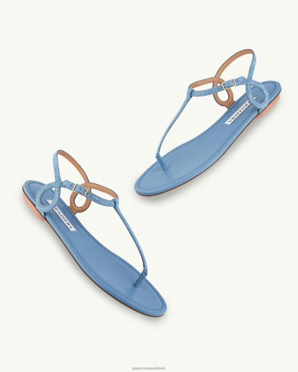 Aquazzura Almost Bare Sandal Flat BLUE TZ66626