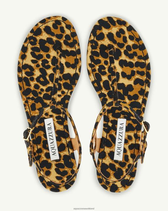 Aquazzura Almost Bare Sandal Flat LEOPARD R4L64