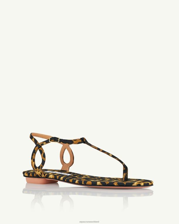 Aquazzura Almost Bare Sandal Flat LEOPARD TZ6664