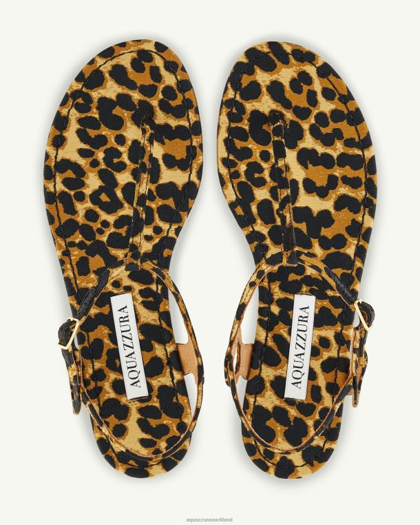 Aquazzura Almost Bare Sandal Flat LEOPARD TZ6664