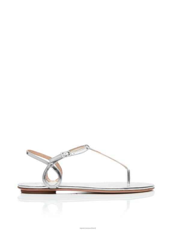 Aquazzura Almost Bare Sandal Flat SILVER TZ66695