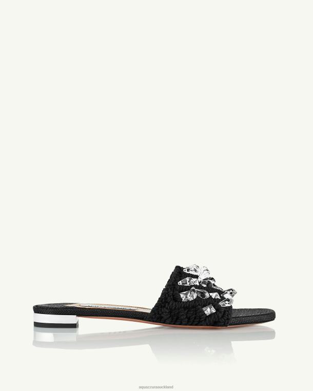 Aquazzura Crystal Cote Flat BLACK TZ666244