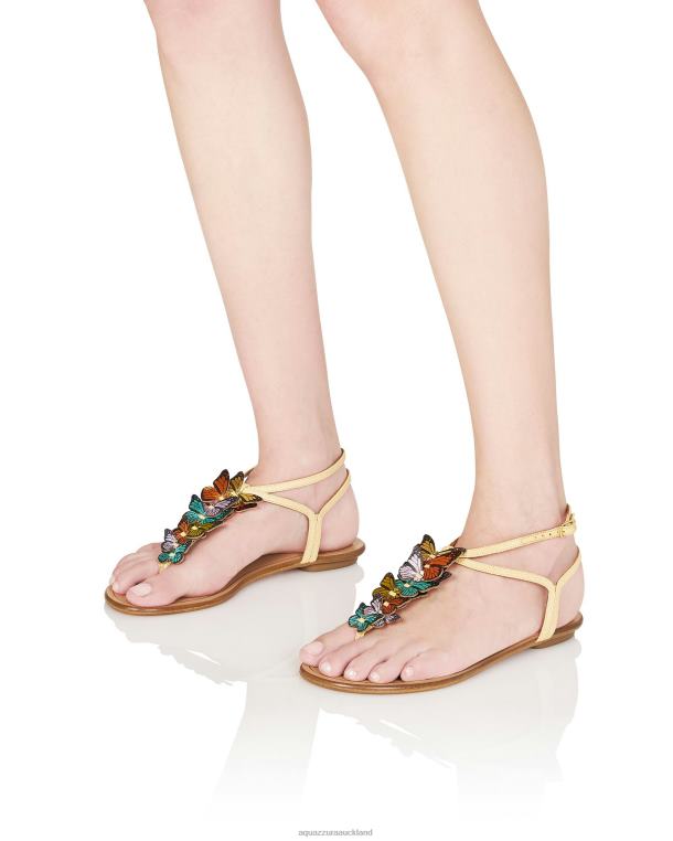 Aquazzura Papillon Sandal Flat BEIGE TZ66661