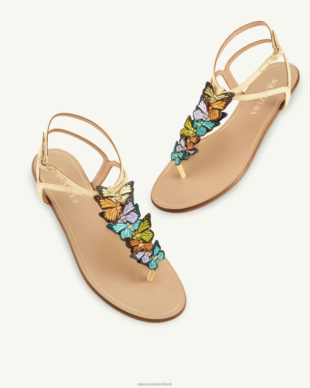 Aquazzura Papillon Sandal Flat BEIGE TZ66661