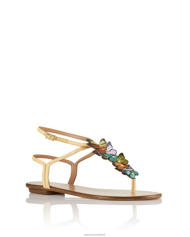 Aquazzura Papillon Sandal Flat BEIGE TZ66661