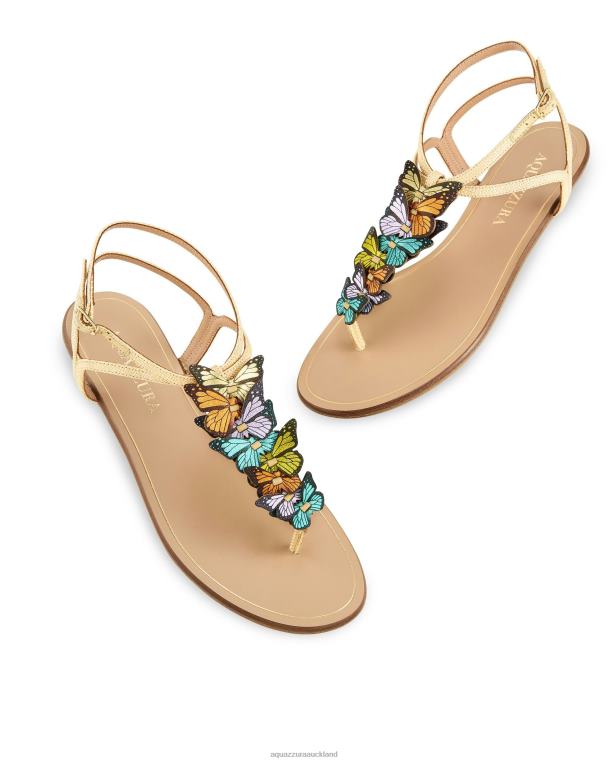 Aquazzura Papillon Sandal Flat BEIGE TZ66661