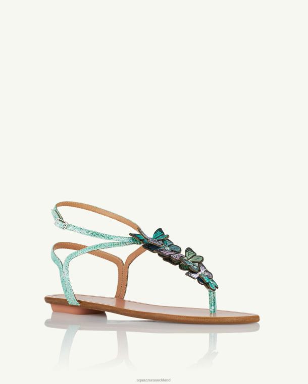 Aquazzura Papillon Sandal Flat BLUE TZ66617