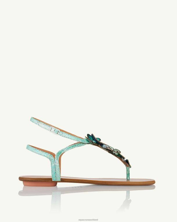 Aquazzura Papillon Sandal Flat BLUE TZ66617