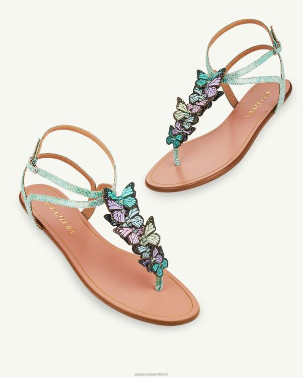 Aquazzura Papillon Sandal Flat BLUE TZ66617