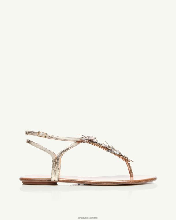 Aquazzura Papillon Sandal Flat GOLD TZ66658