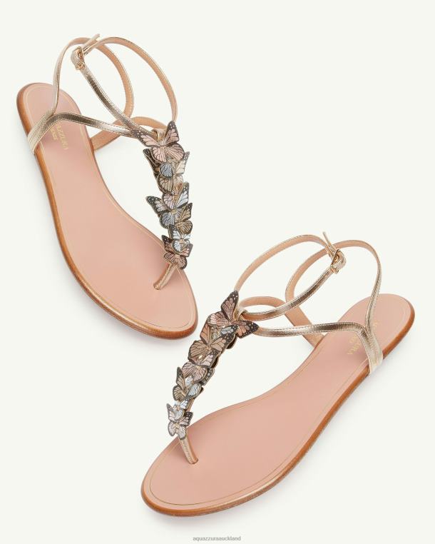 Aquazzura Papillon Sandal Flat GOLD TZ66658