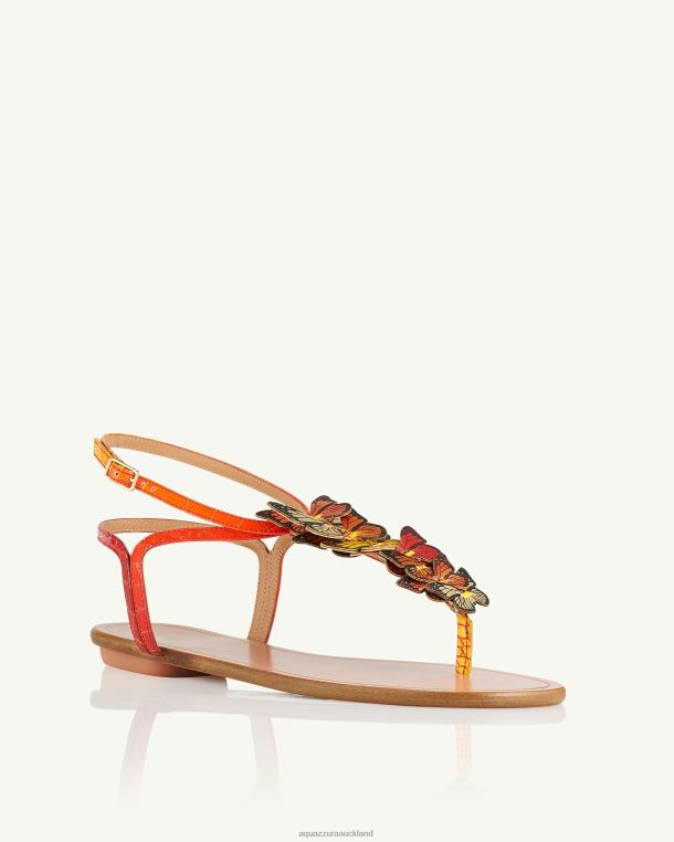 Aquazzura Papillon Sandal Flat ORANGE TZ66671