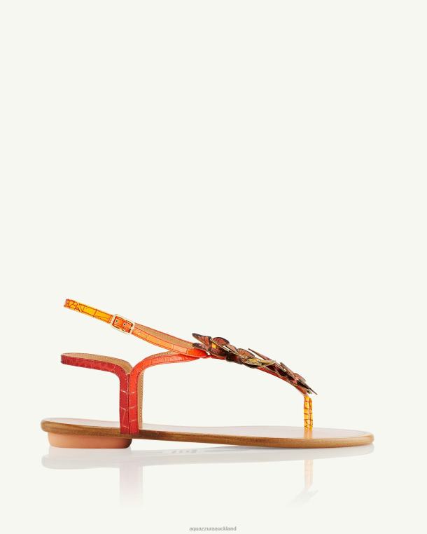 Aquazzura Papillon Sandal Flat ORANGE TZ66671